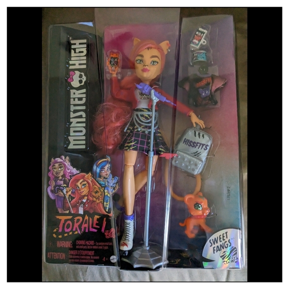Monster High G3 TORALEI STRIPE Doll with Pet Sweet Fangs & Accessories 2022 New - Picture 2 of 13